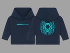 Baby Hoody donker blauwe trui, neon print
