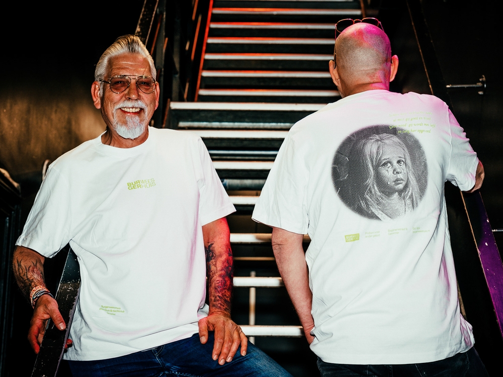 T-shirt Weesje wit, neon groen