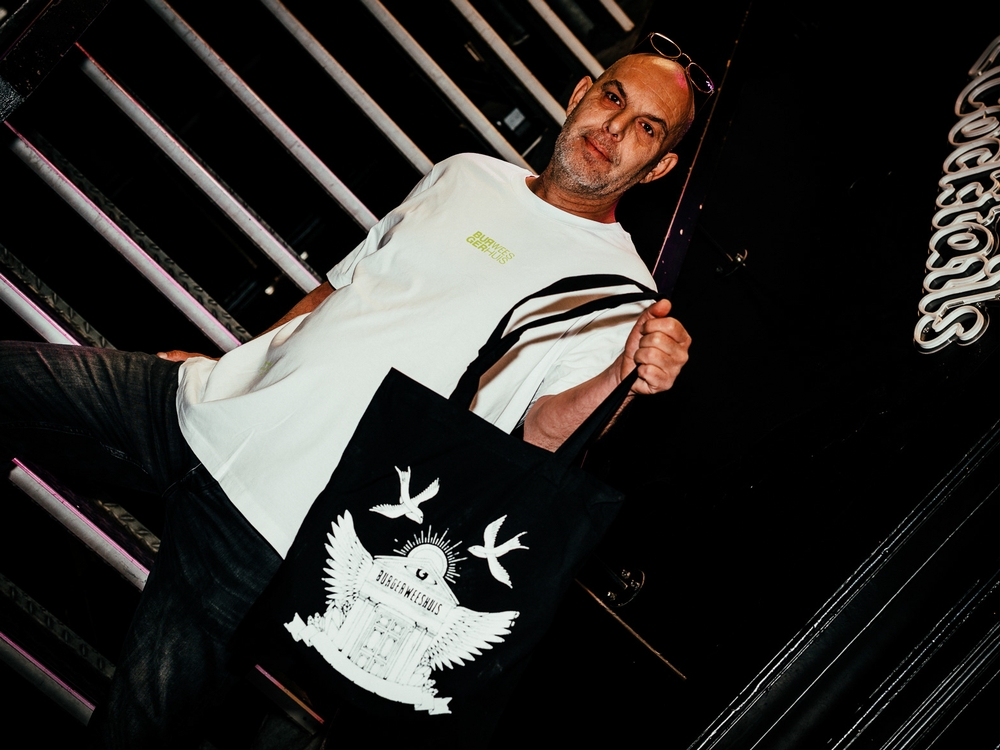 Burgerweeshuis Tote Poort zwarte tote, witte print