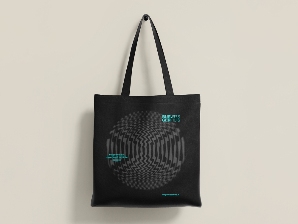 Burgerweeshuis Tote zwarte tote, neon blauw